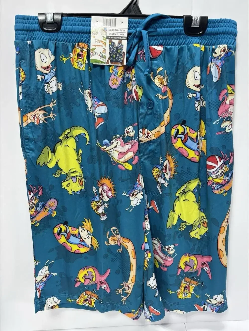 Men's Nickelodeon 90s XL Sleep Shorts SpongeBob Ren Stimpy Arnold Catdog Rugrats